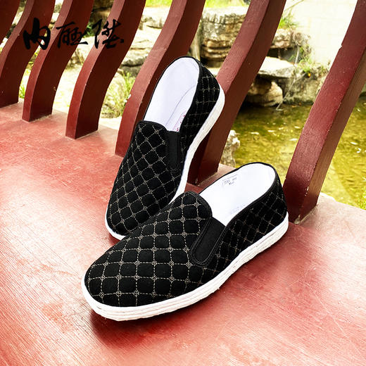 内联升手工女鞋布鞋坤千春秋格棉巾舌边8632A 商品图7