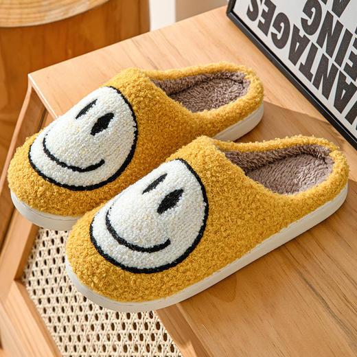 【韩版ins风设计！时尚又百搭】新款笑脸棉拖鞋韩版ins风时尚居家保暖情侣户外防滑外穿拖鞋女。ry 商品图4
