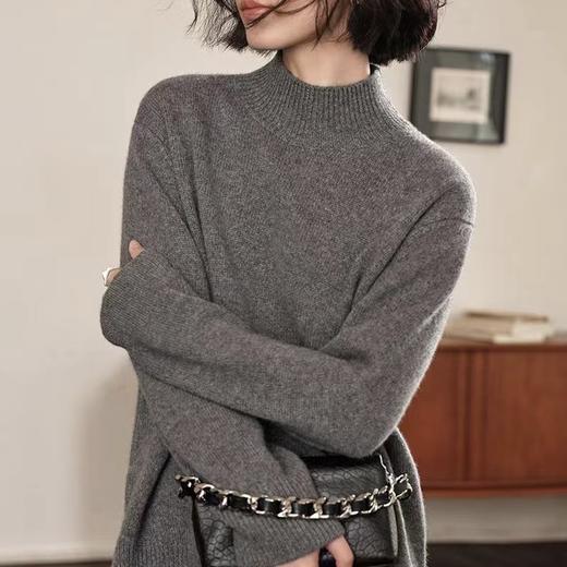 【抖音专属】半高领上衣（YR619静奢灰） 商品图0