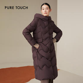 pure touch李子色中长款鹅绒羽绒服1306243376