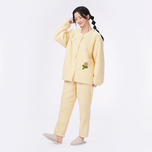 都市丽人睡衣会员精选长袖家居服仿半边绒厚女士半边绒套装LHT1N1 商品图2