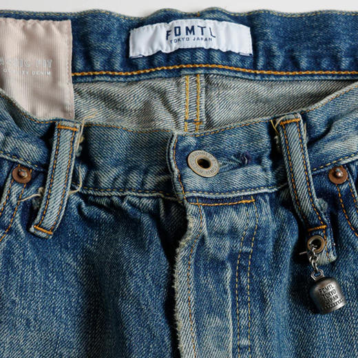 FDMTL CLASSIC STRAIGHT DENIM日本冈山制水洗古布拼接直筒牛仔裤 商品图1