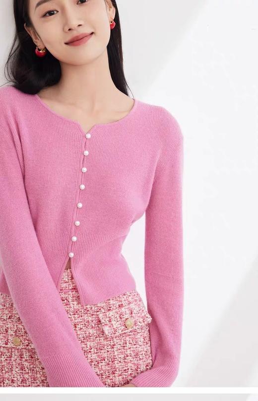 [顺丰包邮]雅莹同款21005秋季新款单排扣丝光羊毛羊驼毛针针织上衣80 商品图1