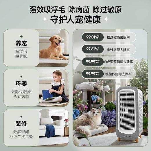 SOLEUSAIR舒乐氏空气净化器宠物吸猫狗浮毛除过敏原除异味净化器家用除甲醛除菌净化机宠物精灵 母婴级养宠净化C01 商品图1