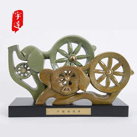 宇达青铜摆件 十二生肖猪《幸福滚滚来》创意 装饰摆件  高22.6cm