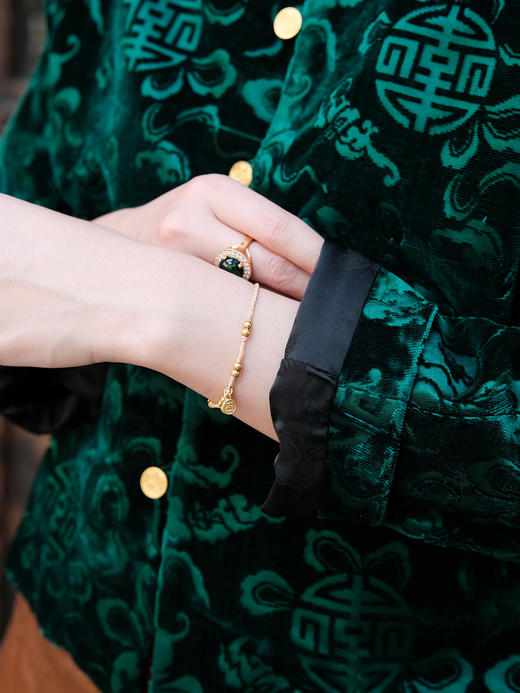 盛唐牡丹|绿色漳绒八宝葫芦外套 商品图2