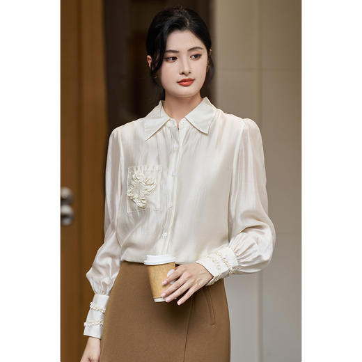 【天丝莱赛尔女上衣】2026春季时尚通勤衬衫女百搭职场内搭1883 商品图2