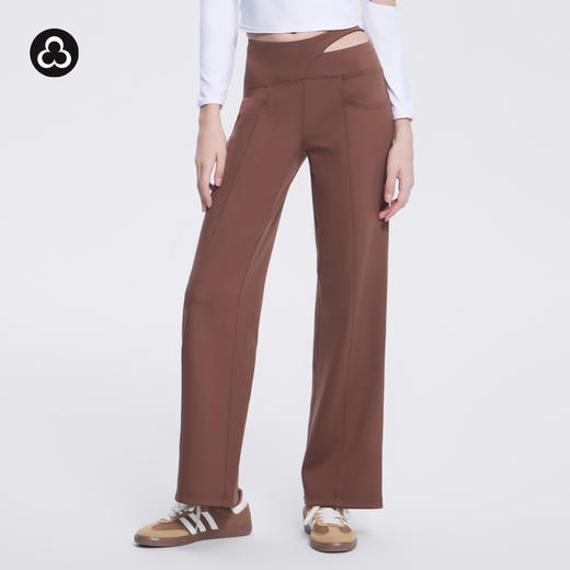 TITIKA 小蛮腰多功能直筒裤秋冬高腰宽松休闲垂感棕色长裤11183 商品图0