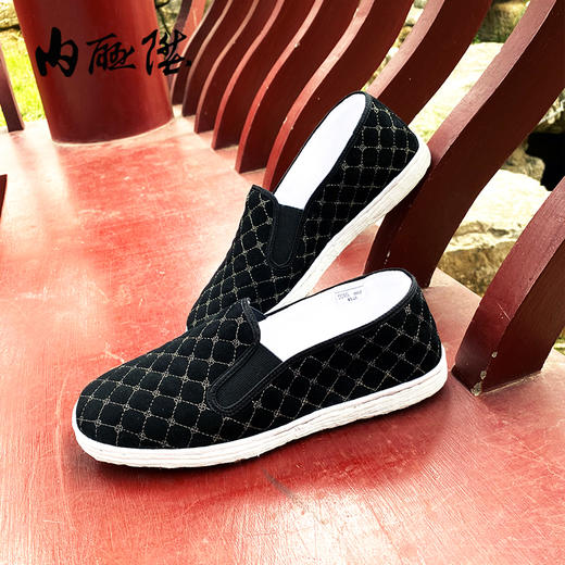 内联升手工女鞋布鞋坤千春秋格棉巾舌边8632A 商品图3