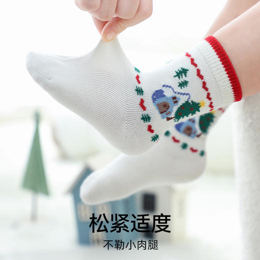 【母婴服配】EMXEE嫚熙儿童袜子秋冬款保暖婴儿毛圈圣诞袜男女童宝宝中筒袜子 商品图4