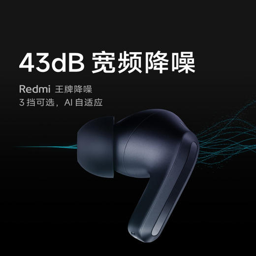  小米(MI) Redmi Buds 4 Pro 真无线蓝牙耳机 主动降噪游戏低延迟 小米苹果华为手机通用耳机 (极夜黑)  商品图1
