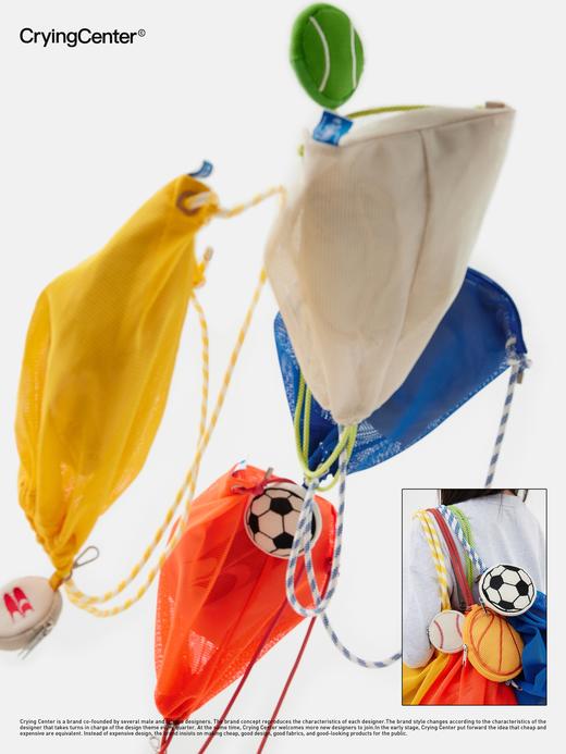 CryingCenter运动网球足球棒球篮球网布多用手绳零钱多巴胺健身包 商品图3
