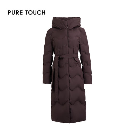 pure touch李子色中长款鹅绒羽绒服1306243376 商品图4