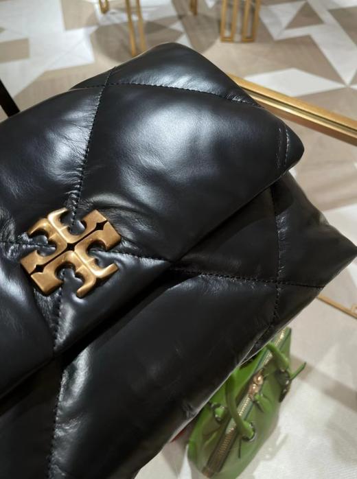 TORY BURCH 汤丽柏琦 Kira 钻石绗缝斜角双TLogo标志 帕纳皮革 斜挎单肩包 女款 黑色（CB） 商品图3