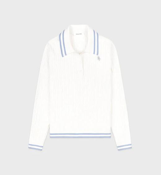 Sporty & Rich - SRC Cableknit Polo - Off White - 女装 - Polo衫 - 米白 商品图0