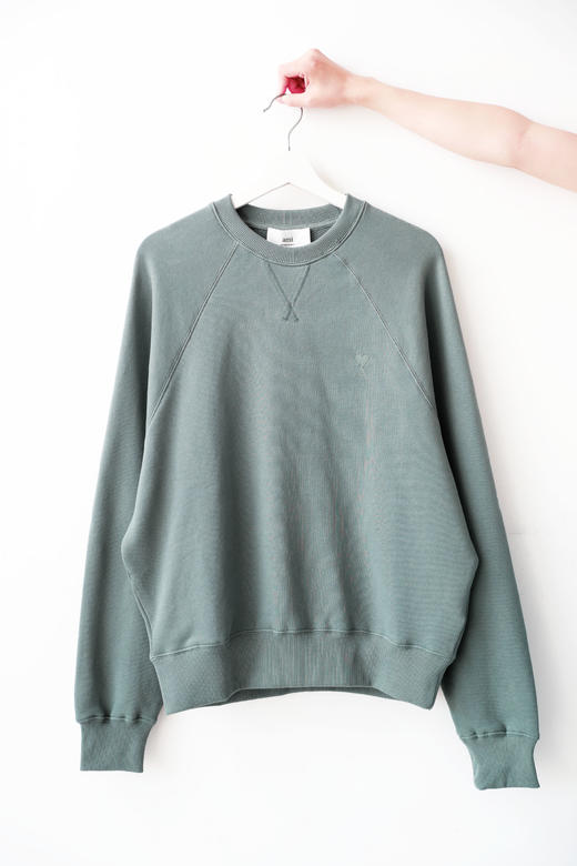 yyds慵懒感卫衣。胸口小标刺绣圆领丁香紫+古陶绿长袖外套A092768 商品图7