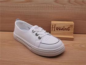 豪行春款正品真皮小白鞋简约休闲舒适低跟浅口女单鞋23186628