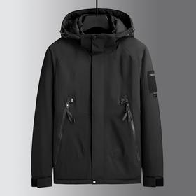 【可拆卸帽】【新款DSF】大依优型大码男装连帽薄棉棉衣夹克加肥加大休闲夹克胖子外套上衣