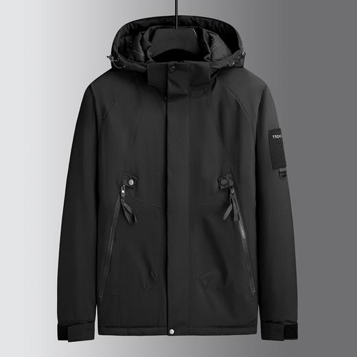 【可拆卸帽】【新款DSF】大依优型大码男装连帽薄棉棉衣夹克加肥加大休闲夹克胖子外套上衣 商品图0