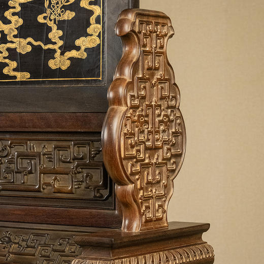 清 红木镶漆地百宝嵌婴戏图插屏 商品图4