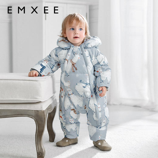 【宝宝服饰】EMXEE嫚熙婴童加厚羽绒服连身衣 商品图0