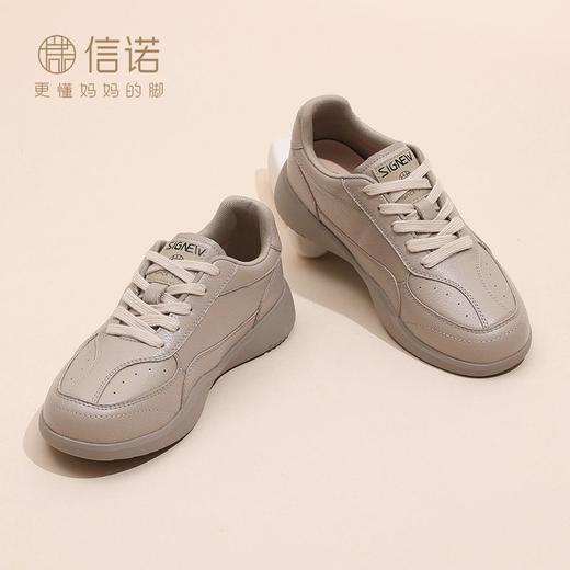 信诺真皮舒适女鞋2024新款秋季百搭软底运动休闲鞋妈妈鞋旅游皮鞋Q5706-2 商品图3