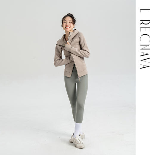 L RECNAVA [加绒卫衣] 长款拉链连帽加绒外套 全拉链方便穿脱 加宽螺纹下摆 带拇指扣 显瘦保暖 商品图10