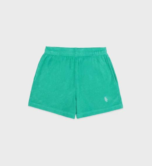 Sporty & Rich - SRC Terry Shorts - Caribbean/White - 女装 - 短裤 - 海蓝色 商品图0