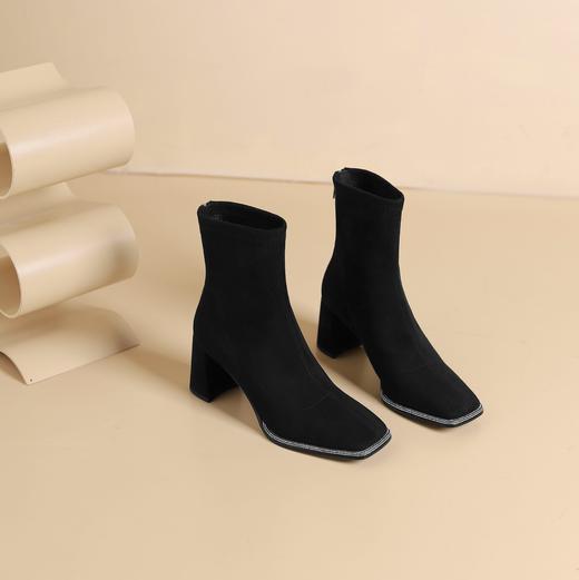 westory2024年秋冬新款优雅风中高跟百搭短靴切尔西S24DS84781 商品图0