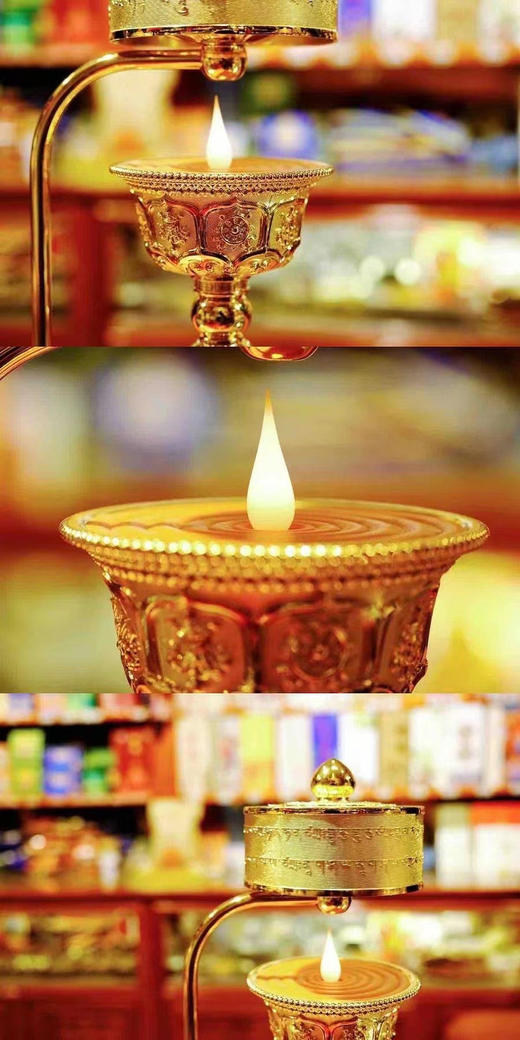 火转转经轮仁波切设计新款充电酥油灯燃灯法轮燃灯法轮咒经筒家居佛堂摆件青 商品图1