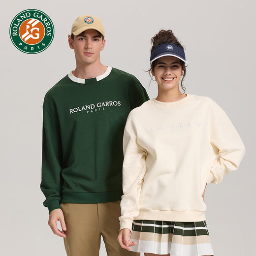 罗兰加洛斯法网卫衣春秋款男女2022新款情侣装宽松长袖运动套头衫 商品图0