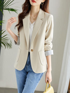 【129选3件，不退换】熙世界通勤OL小西装女2025年秋装新款时尚职业装气质长袖西服外套
