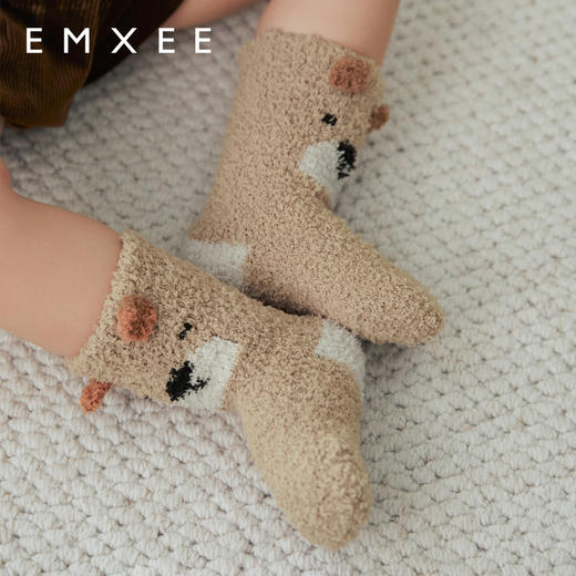 【母婴服配】嫚熙儿童袜子秋冬款半边绒地板袜男女童宝宝婴儿春秋可爱防滑袜子 商品图6
