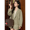 鹿向南「芙诗歌集」复古绿色双面毛呢西装冬季外套大衣女短款L50951-1 商品缩略图1