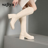 Safiya/索菲娅2024秋冬显瘦百搭粗跟厚底不过膝高筒骑士靴 SF44117251 商品缩略图1