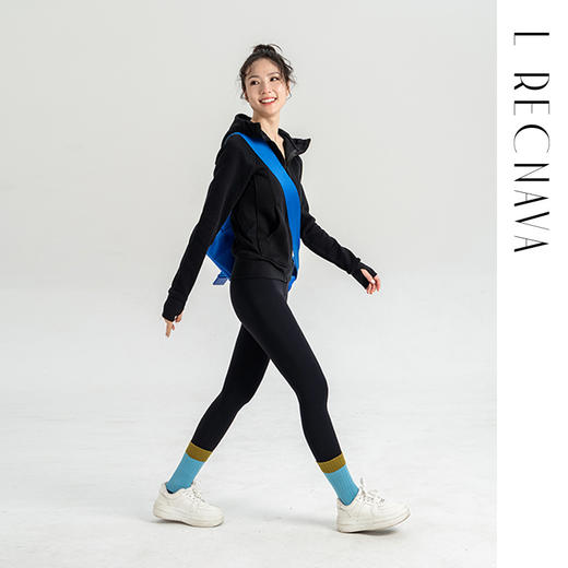 L RECNAVA [加绒卫衣] 长款拉链连帽加绒外套 全拉链方便穿脱 加宽螺纹下摆 带拇指扣 显瘦保暖 商品图11