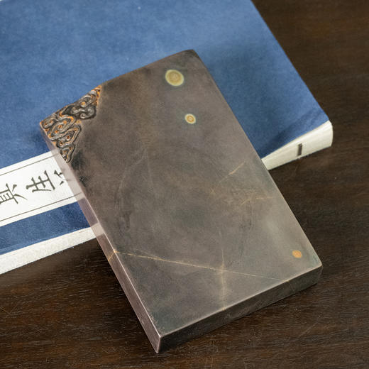 清 云纹带眼端砚（红木嵌玉砚盒） 商品图4