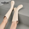 Safiya/索菲娅2024秋冬显瘦百搭粗跟厚底不过膝高筒骑士靴 SF44117251 商品缩略图3