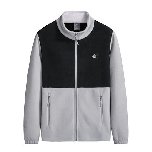 【抓绒衣】【新款DK】大依优型大码男装立领拼接夹克抓绒衣加肥加大休闲夹克胖子宽松防风外套上衣 商品图3