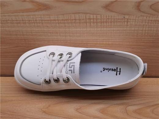 豪行春款正品真皮小白鞋简约休闲舒适低跟浅口女单鞋23186628 商品图3