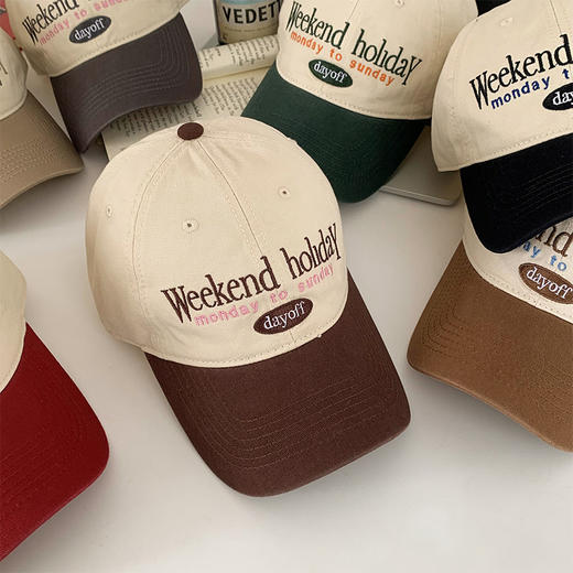 「19.9到手！数款配色」复古拼色棒球帽韩版显脸小软顶鸭舌帽遮阳成人防晒大头围檐配饰 商品图3