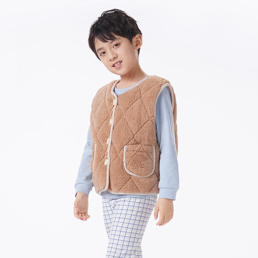都市丽人眯雅佳睡衣夹棉系列无袖长毛绒夹棉加厚童装夹棉马甲上衣JHT7A1 商品图3