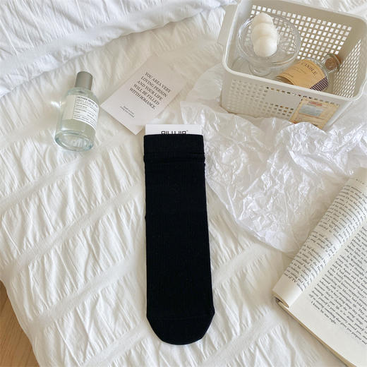【一袜两穿，少女感满满】纯棉堆堆袜子女秋冬无骨中筒袜，软糯舒适吸汗透气，纯色直板袜休闲百搭长筒袜QQ 商品图5