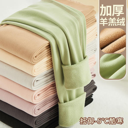 加厚羊羔绒打底裤女秋冬加绒秋裤女士内穿德绒棉裤高腰保暖羊绒裤学生秋冬保暖裤 商品图1