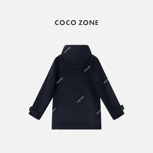 COCO ZONE 设计感排扣呢子外套女士保暖连帽上衣CC2C2155 商品图1