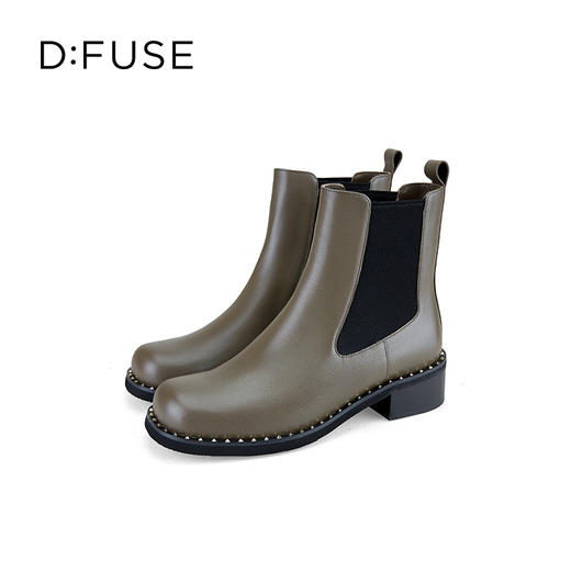 Dfuse迪芙斯2024冬季新款甜酷短靴酷帅感铆钉切尔西靴冬靴DF44116584 商品图4