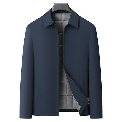 【新款DLC】大依优型大码加棉棉衣夹克翻领外套男商务休闲加肥加大夹克上衣胖子显瘦保暖 商品图0