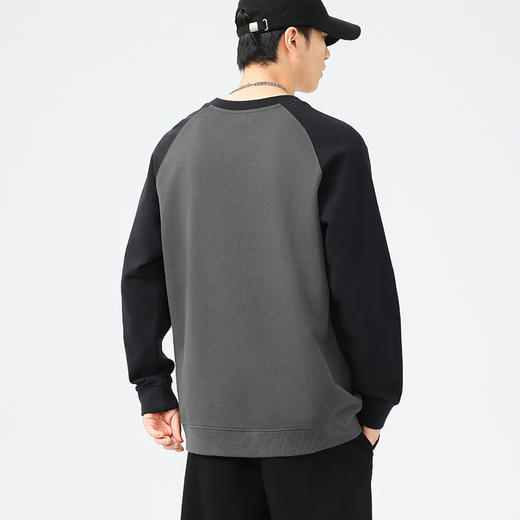 【新款DQ】大依优型大码插肩袖圆领卫衣男宽松休闲上衣胖子加肥加大男士潮流 商品图3