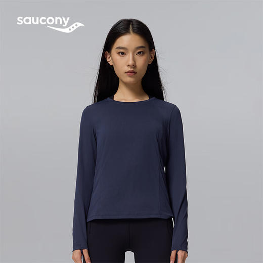 Saucony 索康尼 女款秋冬长袖保暖针织衫跑步运动上衣T桖 商品图0