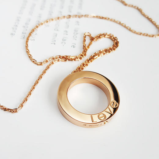 【95新】Cartier卡地亚LOVEB722452718K玫瑰金满钻大圆饼LOVE项链女士190924TJ03 现售价：38500 商品图5
